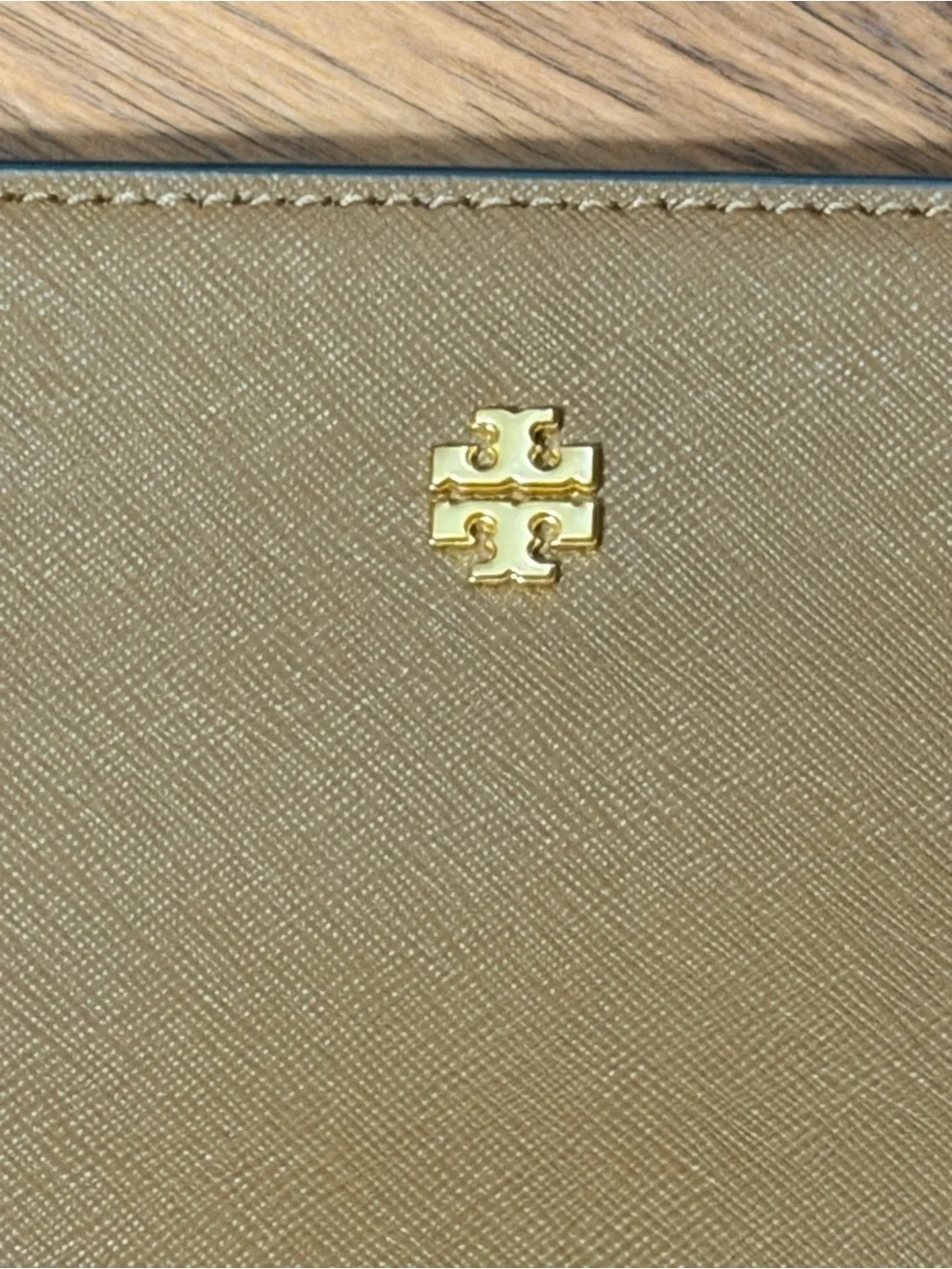 Tory Burch Caramel Leather Tote with Gold Logo